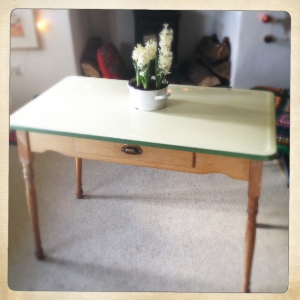 Enamel topped table